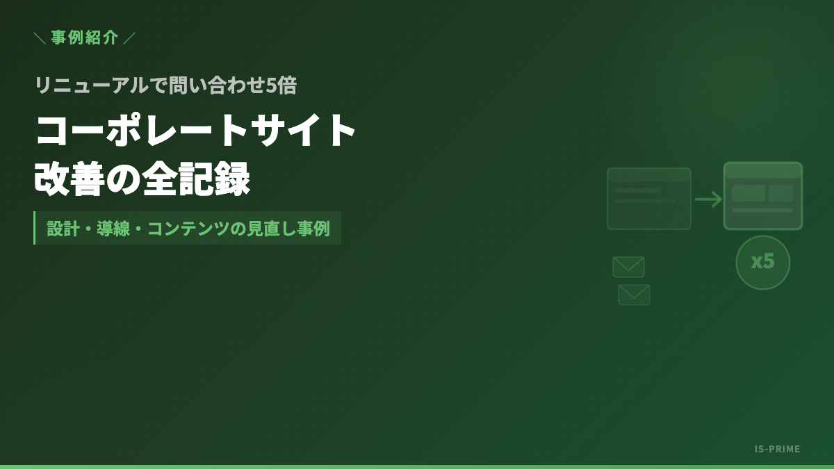 corporate site renewal case | 株式会社アイ・エス・プライム