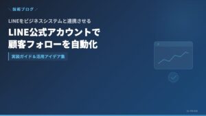 LINE公式アカウントと業務システム連携による顧客フォロー自動化のイメージ