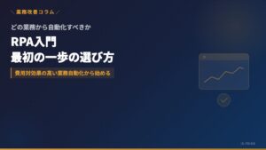 RPAによる定型業務の自動化と業務選定チェックリストのイメージ